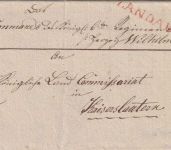 Bayern - Landau roter L1 Militaria-Dienstbrief n. Kaiserslautern 1833 - Inhalt !
