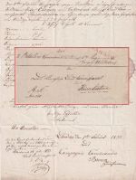 Bayern - Landau roter L1 Militaria-Dienstbrief n. Kaiserslautern 1833 - Inhalt !