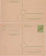 Berlin - 2x10 Pfg Ganzsache/Rotaufdruck versch. Drucktypen (Urkarte) ungebraucht