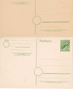 Berlin - 2x10 Pfg Ganzsache/Schwarzaufdruck versch. Kartonfarben ungebraucht