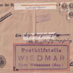 DR-Infla - Wiedmar T. Weissensee Posthilfstelle-Ra3 Dienstbrief Füssen 1921