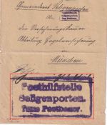 DR-Infla - Seligenporten T. Postbauer Posthilfstelle-Ra3 Dienstbrief 1921