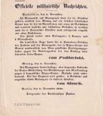 NDP - Krieg 1870/71 Officielle militairische Nachrichten No. 101 v. 8./9.12.1870