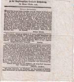 Bayern - Augsburg Okt. 1808 Beylage zu der Augsburgischen Ordinaire Postzeitung