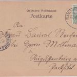DR - Flensburg Sonderburg Bahnpost Z.905 Karte n. Augustenburg 1905