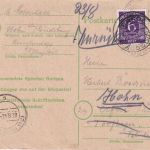 All.Bes. - 6 Pfg. Behelfsganzsache+Zusatz Erfde ü. Rendsburg 23.8.46