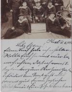 Schleswig-Holstein - Kiel 1903 Foto-AK Gruppe Matrosen SMS Carola - Empfänger !!