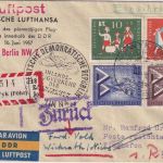 BRD - Lufthansa (DDR) Erstflug berlin/Erfurt Lupo-Einschreibebrief Wyk 13.6.57