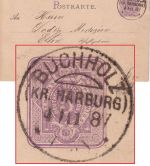 DR - Buchholz (Kr. Harburg) 4/11 87 KOS 5 Pfg. Ganzsache n. Hohnstedt