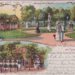 Berlin - Wirtshaus am Halensee farb. Mehrbild-Litho gelaufen 1902