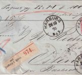 NDP - 1+2 Gr. gez. Paketbegleitbrief Harburg - Osten b. Barbeck 26.10.70