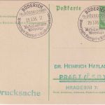 DR - Büderich b. Düsseldorf Spargel- u. Erdbeerkulturen Handwerbestempel 1936