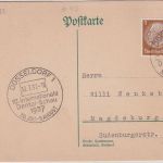 DR - Düsseldorf 1937 10. Int. Dental-Schau SST Drucksachenkarte n. Magdeburg