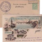 NRW - Heerdt Rathaus Schule Kirche etc. Mehrbild-Farblitho gelaufen 1900