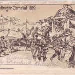 NRW - Düsseldorf Carneval 1899 sw-Künstler-AK gelaufen 14.2.99