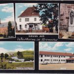 NRW - Westheim Schule geschäft Ehrenmal etc. farb. Mehrbild-AK ungel. ca. 1970
