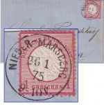 DR - Nieder-Marsberg 26/1 75 seltener K1 1 Gr. gr. Brustschild Brief n. Siegen