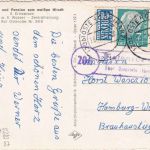 BRD - (20b) Riefensbeek ü. Osterode Landpost-Ra2 Karte n. hamburg 1955