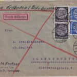 DR - 2x25+2x1 Pfg. Hindenburg Eilbrief Springe (Deister) - Wolfenbüttel 1937