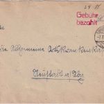 All.Bes. - Wunstorf 7.7.48 roter L2 Gebühr bezahlt Brief n. Neusatdt a/R.