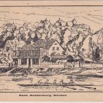 NRW - Werden a.d. Ruhr Restaurant Gustavburg sw-Künstler-AK gelaufen 1922