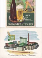 NRW - Dortmund Actien-Brauerei 2 farb. Werbekarten 50er Jahre