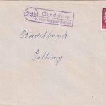 BRD - (24b) Gundelsby ü. Kappeln (Schlei) Landpost-Ra2 Brief n Gelting 1959