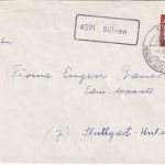 BRD - 4591 Bühren Landpost-Ra1 Brief Cloppenburg - Stuttgart 1962