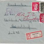 DR - Effeln ü. Lippstadt Landpost-Ra2 Einschreibebrief n. Düsseldorf 1944