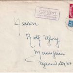 BRD - Ersdorf ü. Rheinbach Landpost-Ra2 Brief n. Mannheim 1952