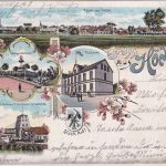 NRW - Höntrop Zeche Postamt etc. Mehrbild-Farblitho gelaufen 1901