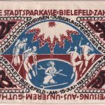 DR-Infla - Bielefeld 25 Mark Notgeldschein aus Seide 1921