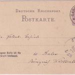 DR - Gadderbaum 1882 K1 5 Pfg. Ganzsache/Antwortteil n. Aalen