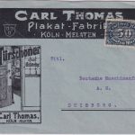 DR-Infla - 50 M. Queroval illustr. Firmenbrief Köln (Melaten) - Duisburg 1923