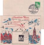 Bizone - Köln-Deutz-Messe 1948 Tagesstempel Sonderkarte Frankfurter Messe + SST
