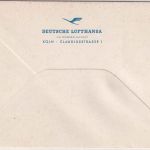 BRD - (22c) Köln 15 40 Pfg. AFS Lufthansa Luftpostdrucksache n. USA 1959