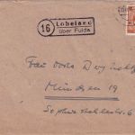 All.Bes. - (16) Loheland ü. Fulda Landpost-Ra2 Brief n. München 1946