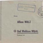 BRD - 6411 Schlossböckelheim Landpost-Ra1 Brief Bad Kreuznach - Bad Waldsee 1962