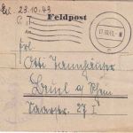 DR - Feldpostbrief Fp-Nr. 26245 n. Beul a. Rhein 11.10.43