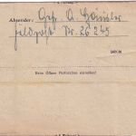 DR - Feldpostbrief Fp-Nr. 26245 n. Beul a. Rhein 11.10.43