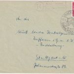BRD - (14) Schönbronn ü. Craisheim Landpost-Ra2 Brief n. Stuttgart 1957
