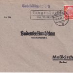 DR - Langenhart ü. Meßkirch Landpost-Ra2 Geschäftspapiere n. Meßkirch 1941