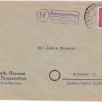 BRD - (14) Donaustetten ü. Ulm (Donau) Landpost-Ra2 Brief n. München 1959