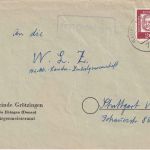 BRD - 7931 Grötzingen Landpost-Ra1 Brief Ehingen - Stuttgart 1962
