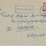 BRD - 7941 Andelfingen Landpost-Ra1 Brief Riedlingen - Stuttgart 1963