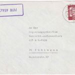 BRD - 7959 Bühl Landpost-Ra1 Brief Laupheim (aptiert !) - Tübingen 1962
