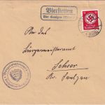 DR - Bierstetten ü. Saulgau (Württ) Landpost-Ra2 Dienstbrief n. Scheer 1935