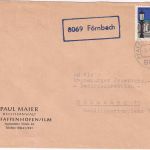 BRD - 8069 Förnbach Landpost-Ra1 Brief Pfaffenhofen a/I. - München 1964