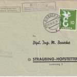 BRD - Ritzing ü. Simbach (Inn) Landpost-Ra2 Drucksachenbrief n. München 1959