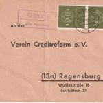 BRD - Biburg ü. Abensberg Landpost-Ra2 Brief n. Regensburg 1959